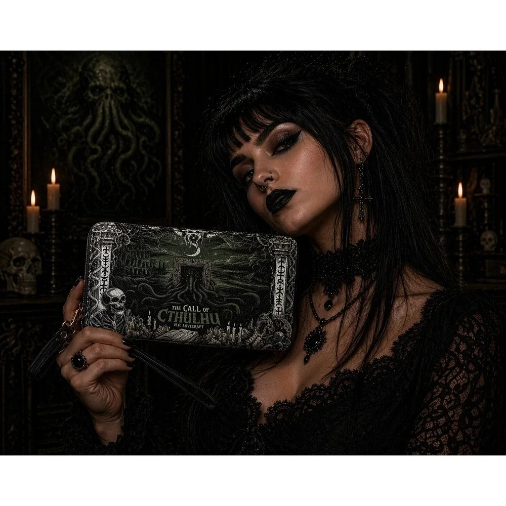 The Call Of Cthulhu Wallet‎ Horror Goth Halloween H P Lovecraft New NWT Stylish
